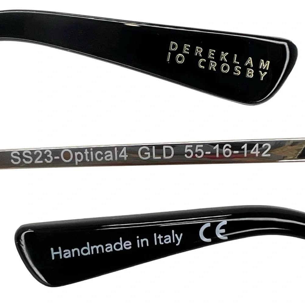 New Derek Lam 10 Crosby Lane Frames Glasses Gold Black Full Rim Cat Eye Eyewear